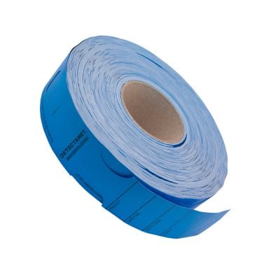 Metal Detectable Keyhole Loop Tags - Low Heat (Roll of 500) - Blue