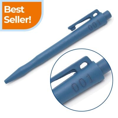 Stylos rétractables haute résistance détectables et numérotés séquentiellement - Encre standard (paquet de 50)